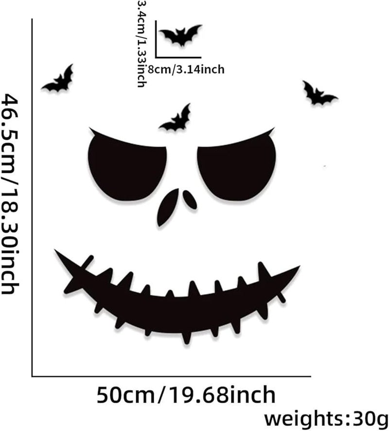 Halloween Window Clings 5pcs Skeleton Hand Pumpkin Ghost Door Glass Stickers - Image 2